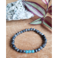 Jongens armband Labradoriet & Aquamarijn